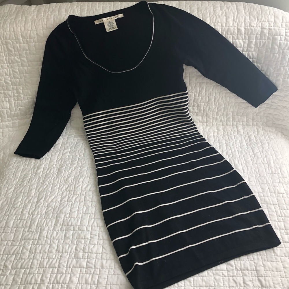 NWOT Max Studio Black Stripes Dress, S